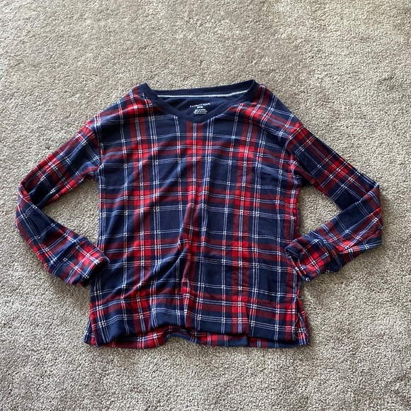 Nautica Plaid Fleece Pajama Top SIZE S - Picture 1 of 6